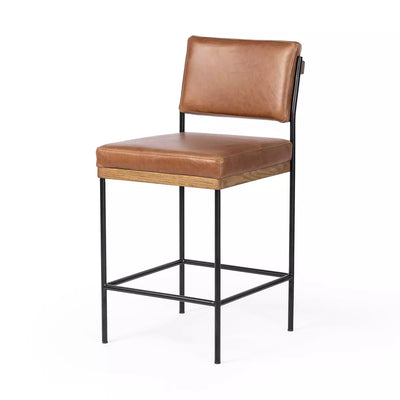 Chestnut Leather Counter Stool