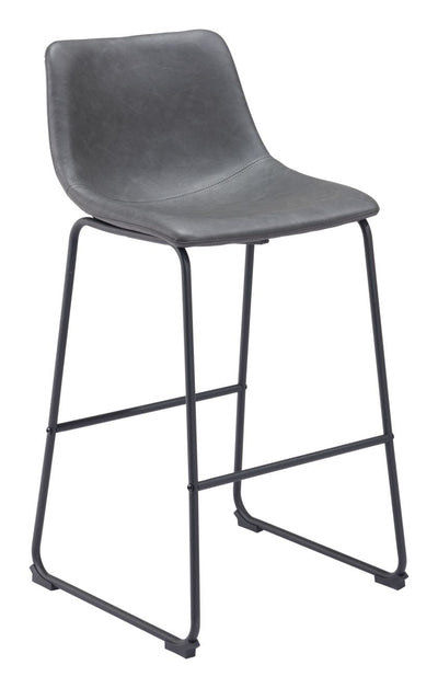 Faux Leather Charcoal Bar Stool