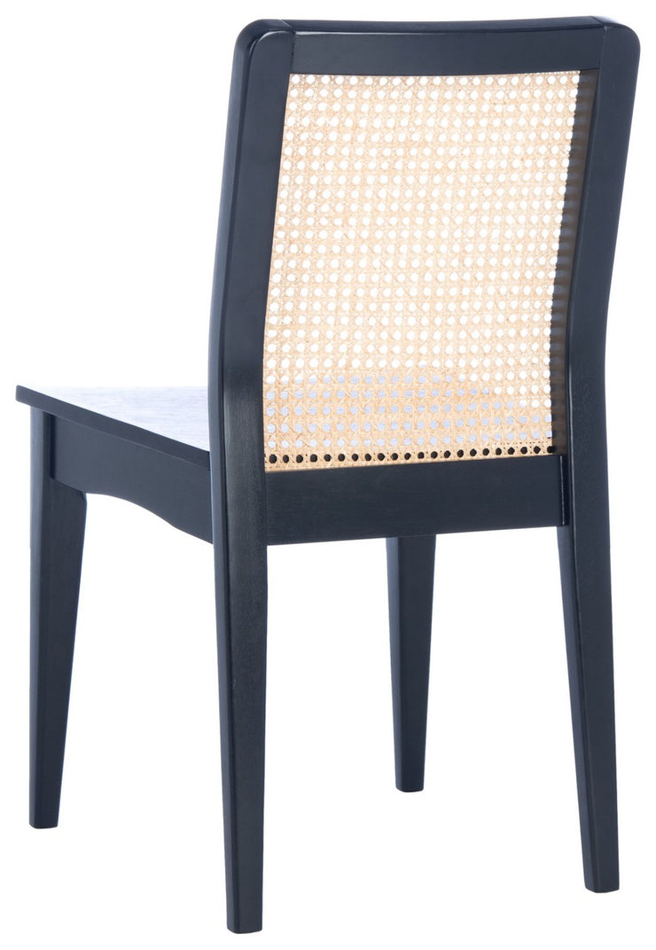 Black and Natural Rattan Dining Chair - Mix Home Mercantile
