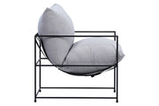 28" Grey Upholstered Chair with Metal Frame - Mix Home Mercantile