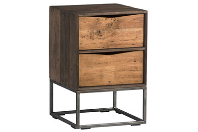 Antique Grey and Gunmetal Nightstand - Mix Home Mercantile
