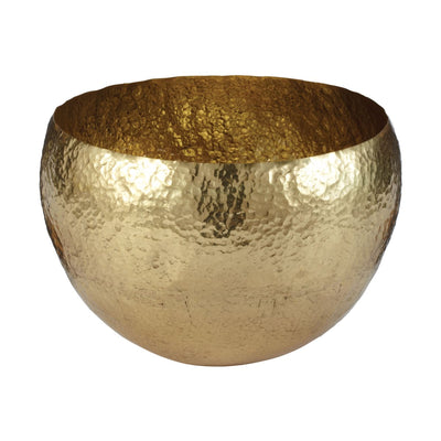 Large Hammered Brass Bowl in Gold - Mix Home Mercantile