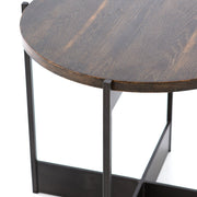 24" Wood and Iron End Table