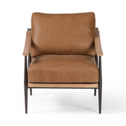 Top Grain Cognac Leather Accent Chair