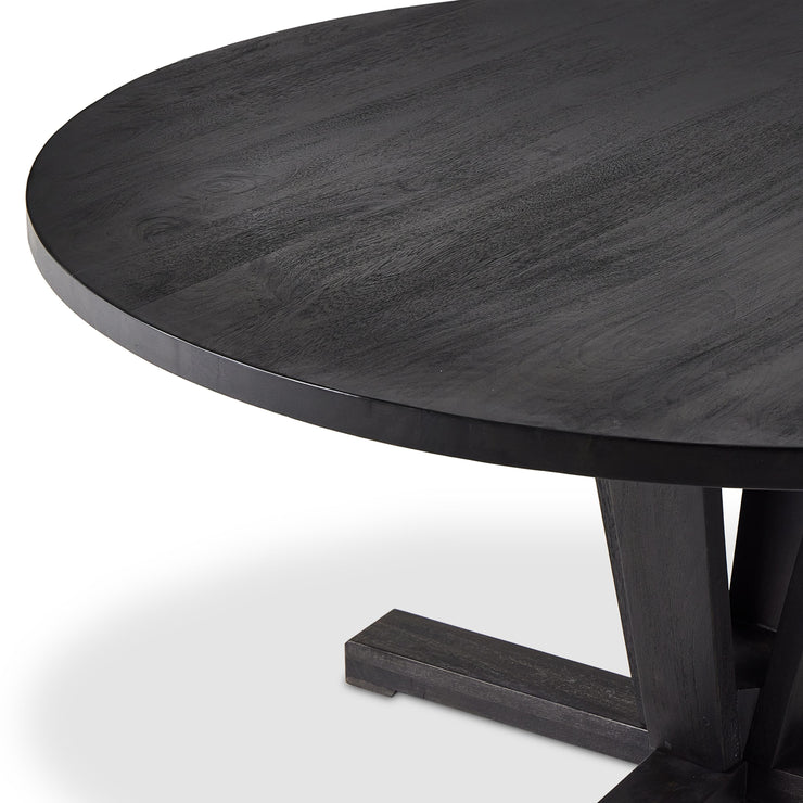 60" Black Round Dining Table