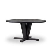60" Black Round Dining Table