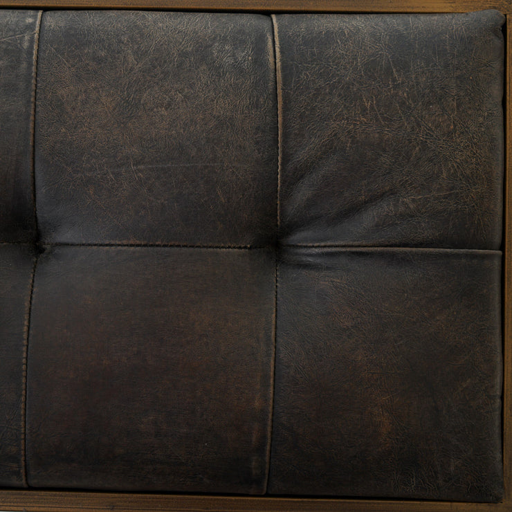 Black Distressed Tufted Bench