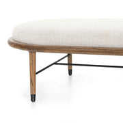 Oak Base with Creme Cushion Ottoman