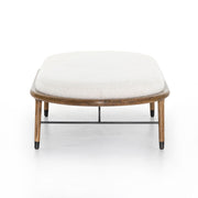 Oak Base with Creme Cushion Ottoman