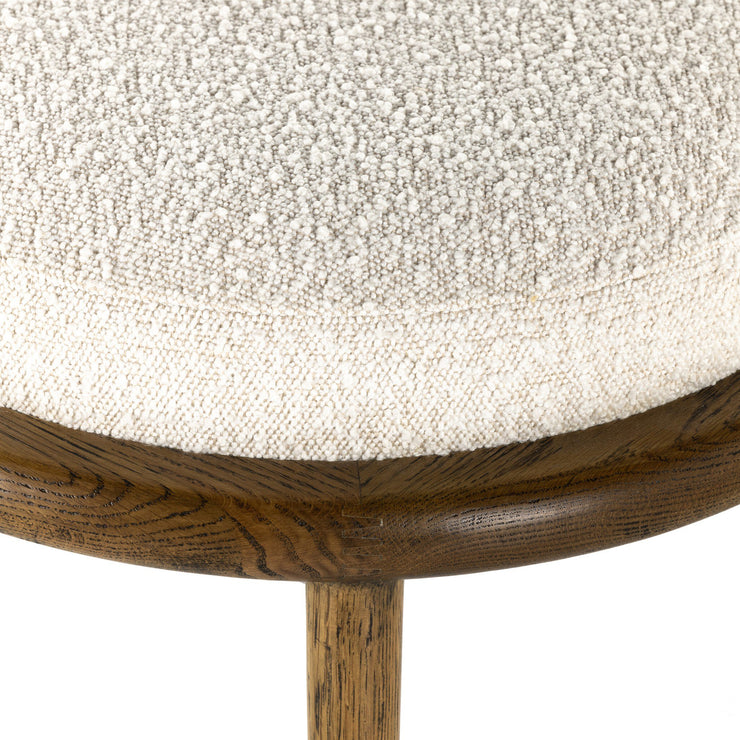 Natural Upholstered & Oak Ottoman