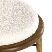 Natural Upholstered & Oak Ottoman