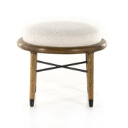 Natural Upholstered & Oak Ottoman