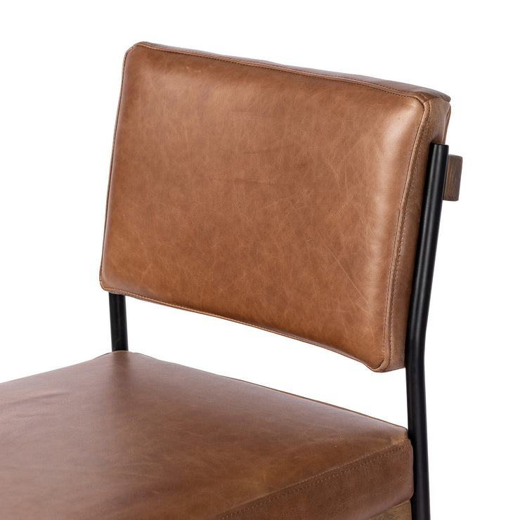 Chestnut Leather Counter Stool