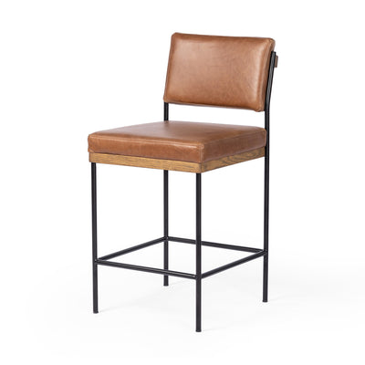 Chestnut Leather Counter Stool