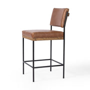 Chestnut Leather Counter Stool