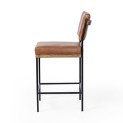 Chestnut Leather Counter Stool