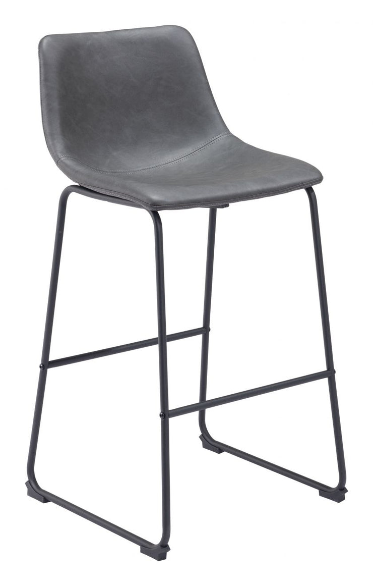 Faux Leather Charcoal Bar Stool