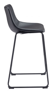 Faux Leather Black Barstool