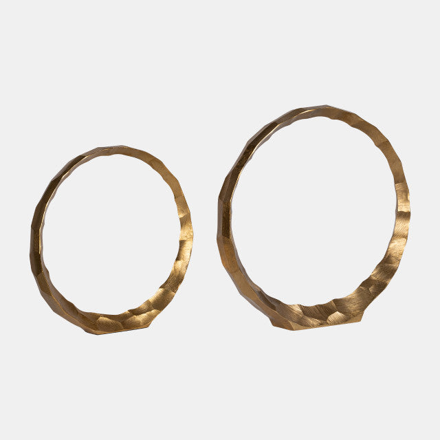 Gold Hammered Accent Rings