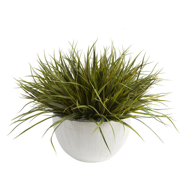 Wild Grass in White Bowl