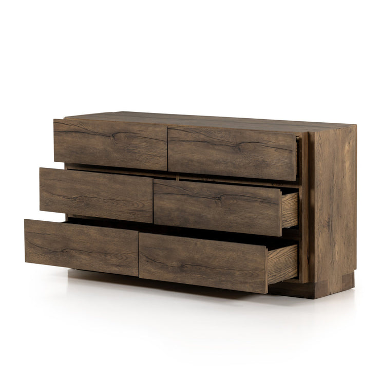 60" 6-Drawer Oak Dresser