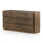 60" 6-Drawer Oak Dresser