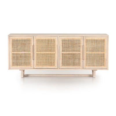 72" Cane and White-wash Sideboard