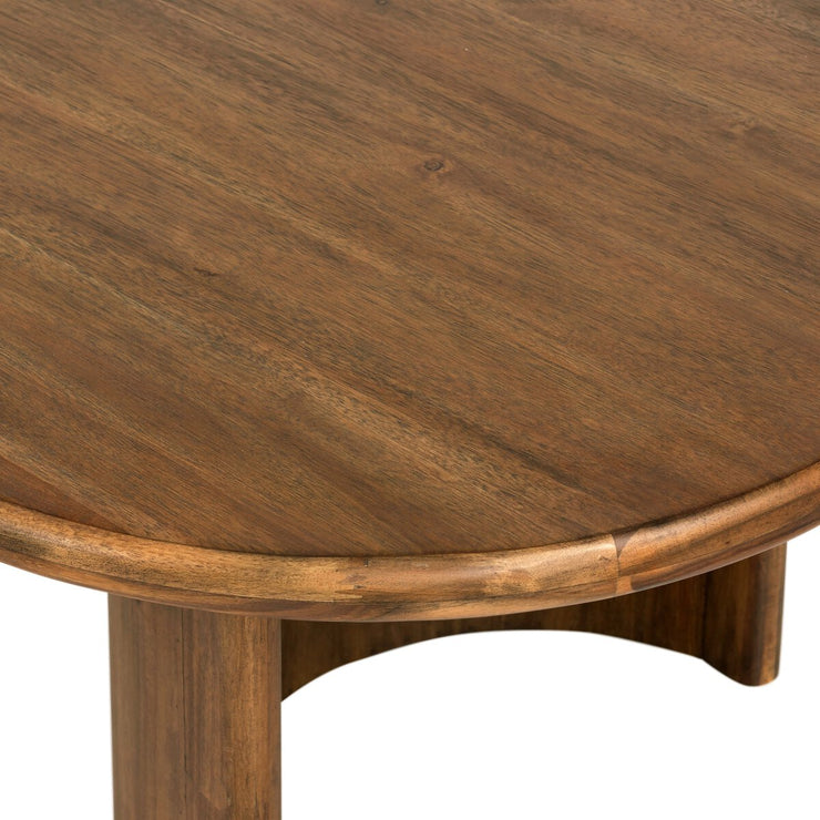 51" Seasoned Brown Oval Coffee Table