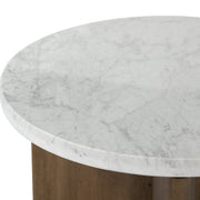 25" Round Marble Top End Table