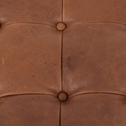 27" Tufted Leather Ottoman