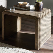 Reeded Oak End Table