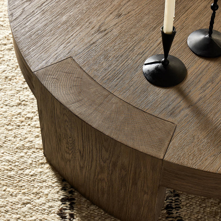 48" Round Natural Oak Coffee Table