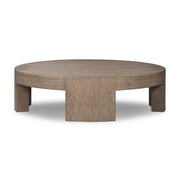 48" Round Natural Oak Coffee Table