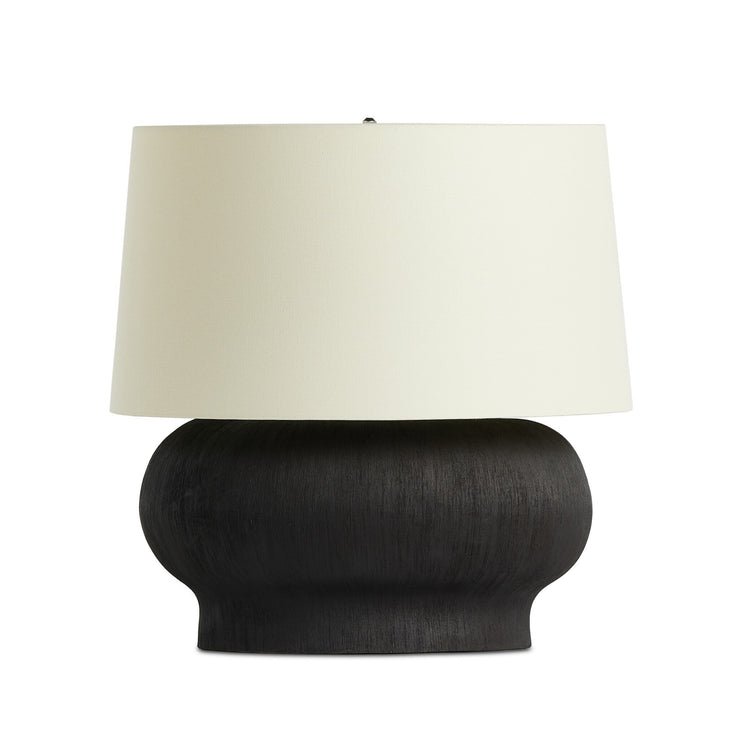 Wide Matte Textured Table Lamp