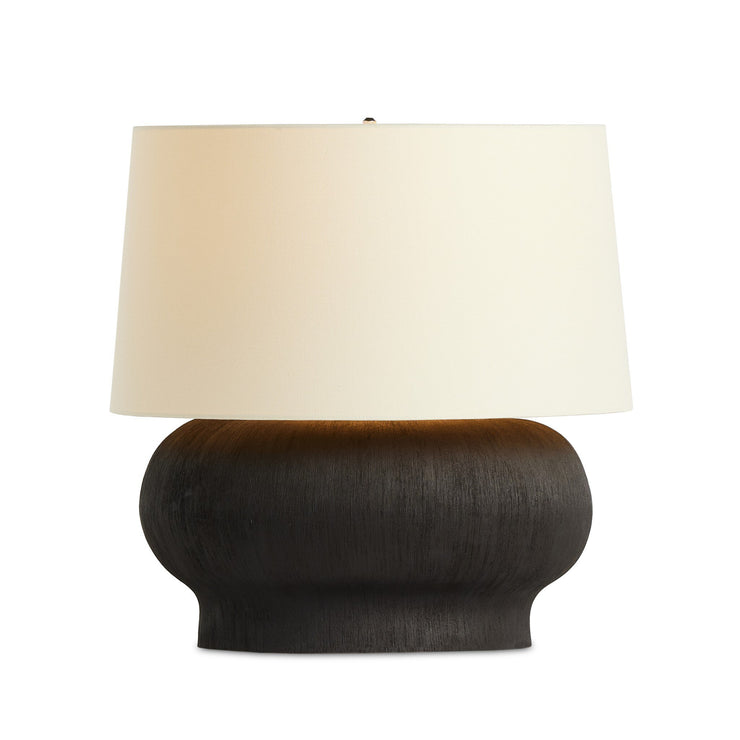 Wide Matte Textured Table Lamp