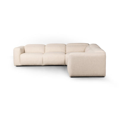 5 Piece Reclining Sectional in Natural Performance Fabric