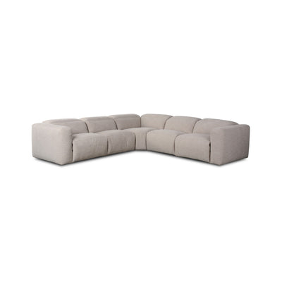 5 Piece Reclining Sectional in Stone Performance Fabric