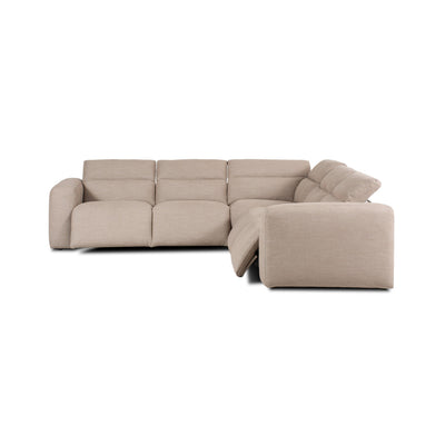 5 Piece Reclining Sectional in Taupe Performance Fabric