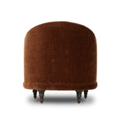 Rounded Auburn Velvet Accent Chair