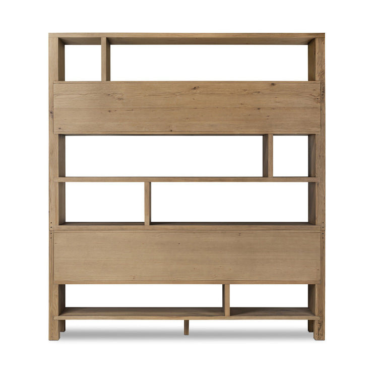 Oak Abstract Shelving Bookcase