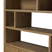 Oak Abstract Shelving Bookcase