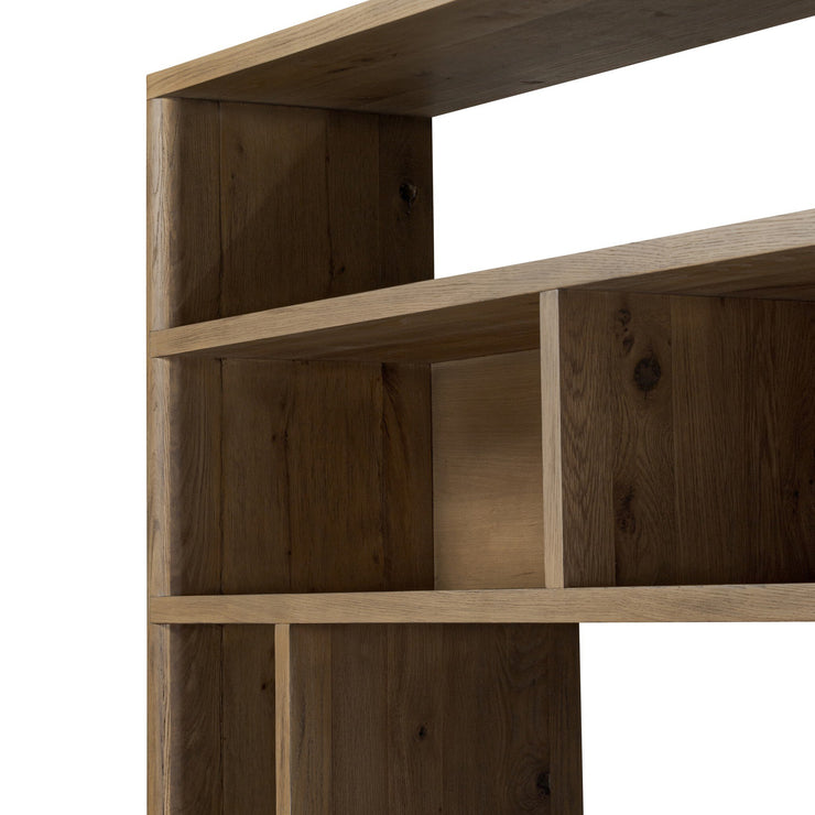 Oak Abstract Shelving Bookcase