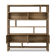 Oak Abstract Shelving Bookcase