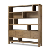 Oak Abstract Shelving Bookcase