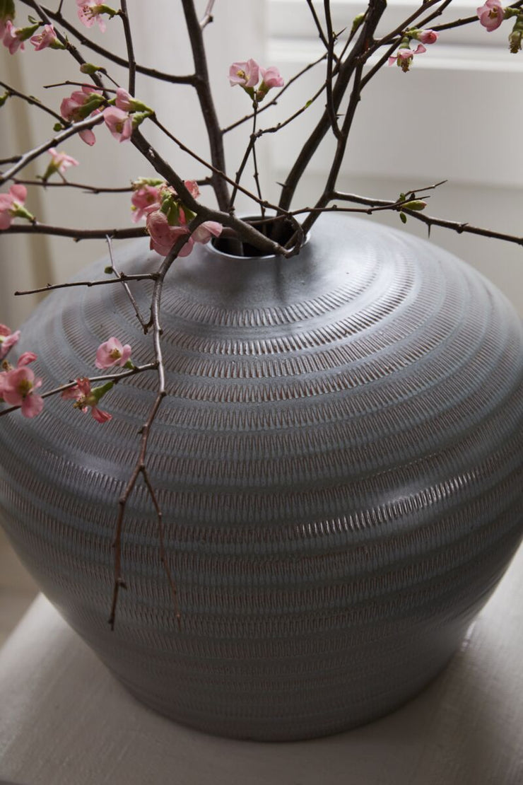 Soft Green Textured Ceramic Vase