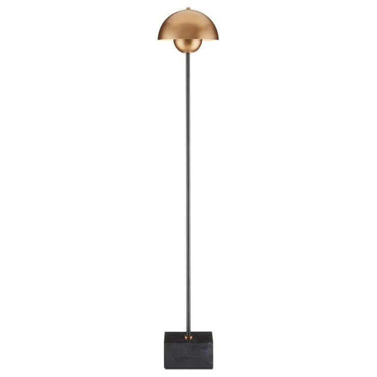 58" Brass Domed Floor Lamp