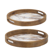 Decorative Wooden Tray Set of 2