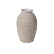 Neutral Ceramic Hatched Vase