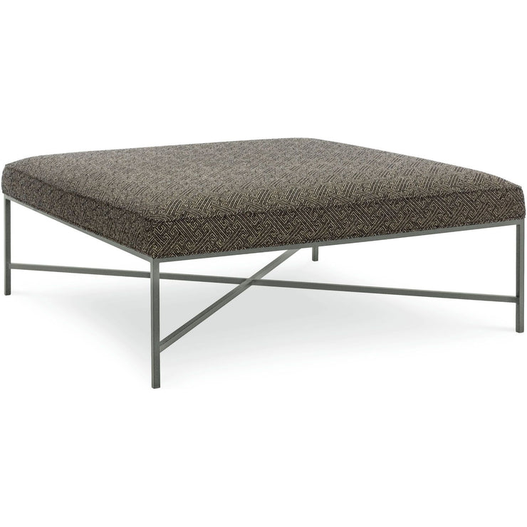 Upholstered with Metal Base Ottoman