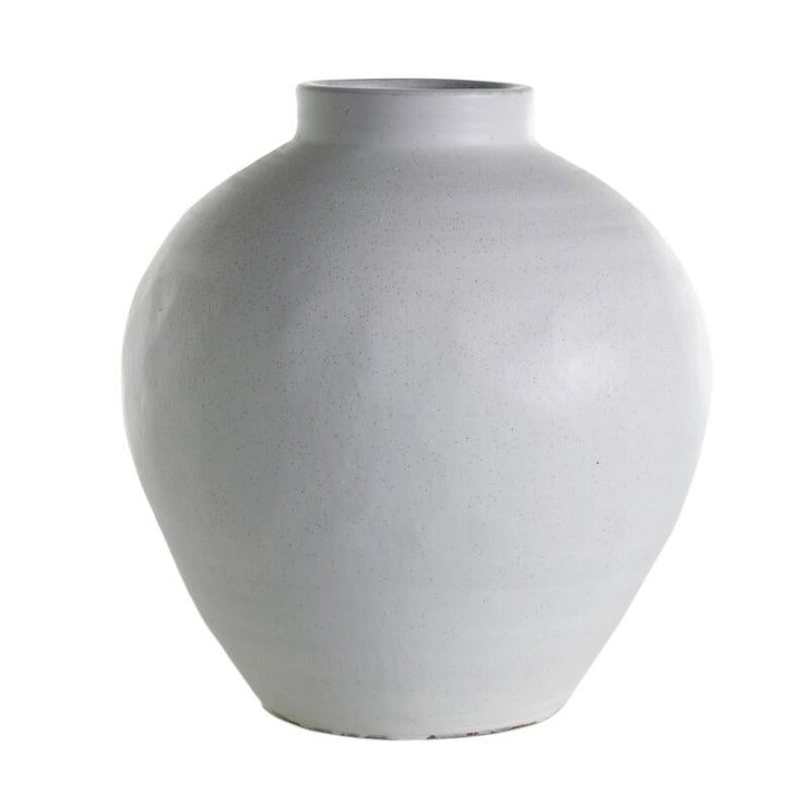 17" White Ceramic Vase